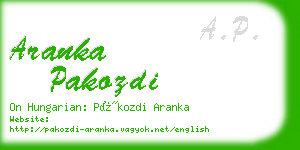 aranka pakozdi business card